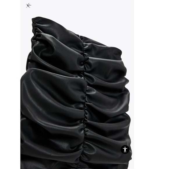 ZARA Draped Faux Leather Skirt - Picture 3 of 6